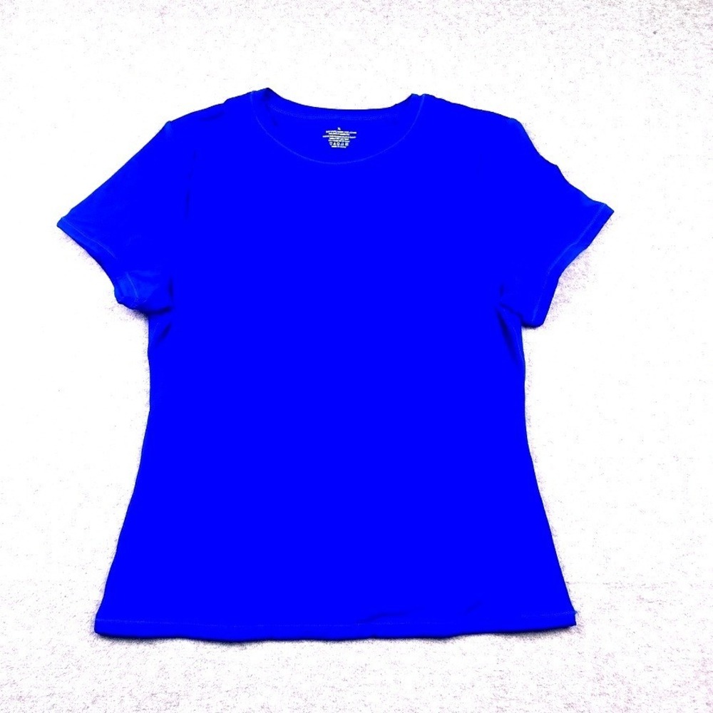 Women's‎ Basic Blue Short Sleeve Stretch Top XL NWOT
